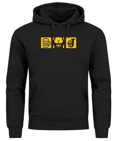 Hoodie Herren für das Oktoberfest Maßkrug Dirndl Horn Symbole Ersatz Tracht Pullover Volksfest Bierfest Outfit Spruch Lustig Moonworks®