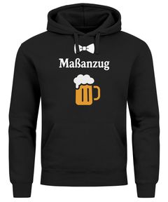 Hoodie Herren für das Oktoberfest Maßanzug Fliege Maßkrug Ersatz Tracht Pullover Volksfest Bierfest Outfit Spruch Lustig Moonworks®