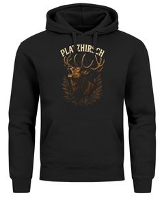 Hoodie Herren für das Oktoberfest Platzhirsch Ersatz Tracht Pullover Volksfest Bierfest Outfit Spruch Lustig Moonworks®