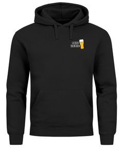 Hoodie Herren für das Oktoberfest Lecker Bierchen Brustprint Ersatz Tracht Pullover Volksfest Bierfest Outfit Spruch Lustig Moonworks®