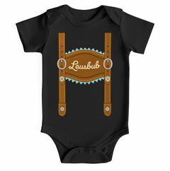 Baby Body Kurzarm für das Oktoberfest mit Lederhose und Schatzerl, Lausbub oder eigenem Namen – Bio-Baumwolle Jungen & Mädchen MoonWorks®