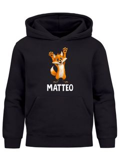 Kinder Hoodie Jungen Mädchen – personalisierter Fuchs Pullover mit süßem Fuchs Motiv und eigenem Namen – Geschenk zum Geburtstag, Tiermotiv Pullover für Kinder SpecialMe®