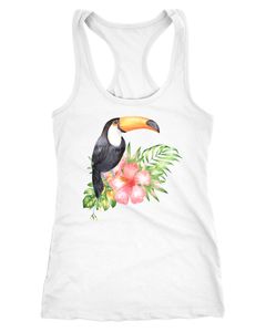Damen Tank-Top Tucan Tropical Summer Jungle Paradise Hummingbird Racerback Neverless®