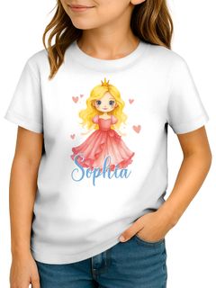 Kinder Mädchen T-Shirt Prinzessin mit Name personalisiert Mädchengeschenke Kinderkleidung mit Aufdruck Printshirt SpecialMe®