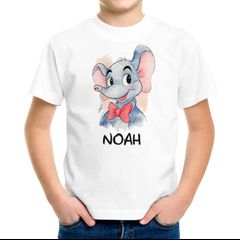 Kinder Jungen T-Shirt mit Name personalisiert Elefant Comicstil Printshirt Kinderfashion SpecialMe®