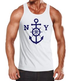 Herren Tank Top Anker Steuerrad Anchor Steering Wheel Neverless®