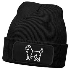 Damen Beanie Patch Strickmütze Australian Shepherd Polygon Design Aussie Geschenk Hundebesitzerin Damenmütze Moonworks®
