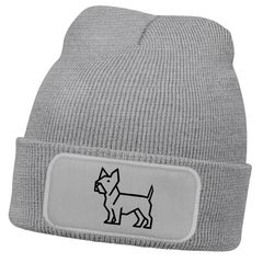 Herren Beanie Wintermütze Hund Bulldogge Polygon Design Aufdruck lustig Geschenk Hundebesitzer Hundeliebhaber Moonworks®