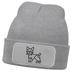 Herren Beanie Wintermütze Hund Yorkshire Terrier Polygon Design Aufdruck lustig Geschenk Hundebesitzer Hundeliebhaber Moonworks®