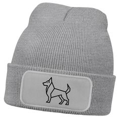 Herren Beanie Wintermütze Schäferhund Polygon Design Aufdruck lustig Geschenk Hundebesitzer Hundeliebhaber Mütze Männerr Moonworks®
