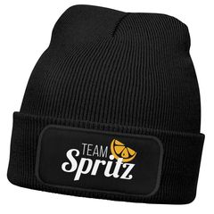 Herren Beanie Team Spritz Patch Strickmütze Spruch Aufdruck Lustig Mütze Männer Party Cocktail Apero Liebhaber Moonworks®