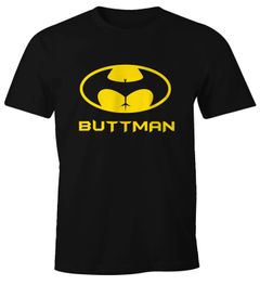 Lustiges Herren T-Shirt Buttman Parodie Superheld Fun-Shirt Moonworks®