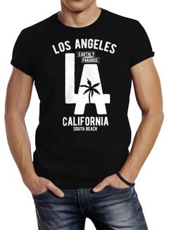 Herren T-Shirt Los Angeles California LA Palme Slim Fit Neverless®