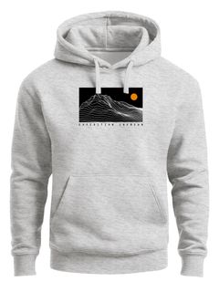 Herren Hoodie Expedition Unknown Kapuzensweatshirt Berglinien Print Adventure Design Männer Streetstyle Neverless®