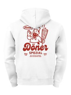 Herren Hoodie Backprint Döner Design Habibi Döner Spezial  Fun & Food Print Männer Fashion Streetstyle Neverless®