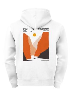Herren Hoodie Utah Colorado | Kapuzensweatshirt mit Canyon-Motiv Lake Powell Graphic Print Männer Fashion Streetstyle Neverless®