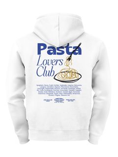 Herren Hoodie Pasta Lovers Club | Kapuzensweatshirt Backprint Spaghetti Design Food Retro Style Männer Fashion Neverless®