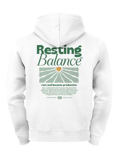 Herren Hoodie Backprint Resting Balance | Kapuzensweatshirt mit Mental Health Design Mindfulness Streetwear Neverless®