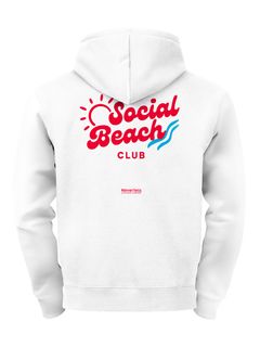 Herren Hoodie Social Beach Club | Kapuzensweatshirt mit Sonne Wellenmotiv Summer Streetwear Männer Fashion Streetstyle Neverless®