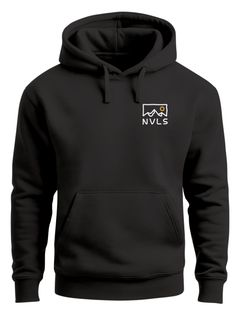 Hoodie Herren NVLS Mountains | Kapuzensweatshirt mit Berglogo und Sonne Outdoor Streetwear Fashion Streetstyle Neverless®
