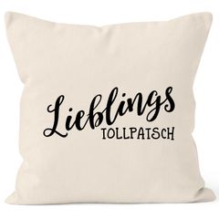 Kissen-Bezug Lieblingstollpatsch Geschenk Liebe Freundin Lustig Kissen-Hülle Deko-Kissen Baumwolle MoonWorks®