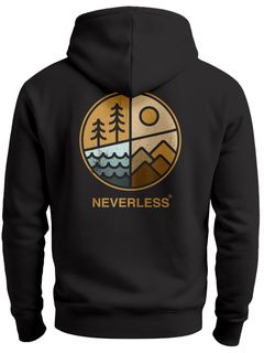 Hoodie Backprint Herren Natur Grafik Berge Wald Adventure Outdoor Casual       Rückenaufdruck Männer Fashion Neverless®