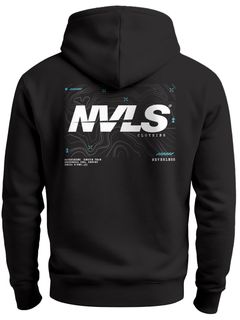 Hoodie Backprint Herren Aufdruck Grafik Topografie Adventure Explore Rückenaufdruck Kapuzen-Pullover Männer Streetstyle Neverless®