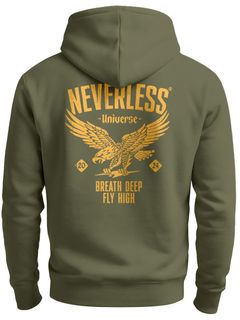Neverless® Hoodie Backprint Herren Adler Eagle Print Retro Design Rückenaufdruck Kapuzenpullover Männer Fashion Neverless®