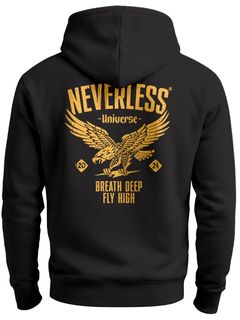 Neverless® Hoodie Backprint Herren Adler Eagle Print Retro Design Rückenaufdruck Kapuzenpullover Männer Fashion Neverless®