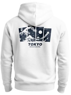 Hoodie Backprint Herren Japan Tokyo Große Welle Kanagawa Japanische Kunst  Männer Kapuzenpulli Fashion Streetstyle Neverless®