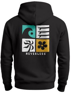 Hoodie Backprint Herren Surfer Style Rückenaufdruck Icons Maritim Kapuzen-Pullover Männer Fashion Streetstyle Neverless®