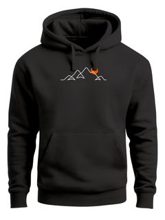 Hoodie Herren Frontprint Line-Art Berge Wandern Natur Outdoor Fashion Kapuzen-Pullover Männer Neverless®
