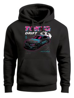 Hoodie Herren Print Tokyo Japan Style Racing Car Aufdruck Auto Kapuzen-Pullover Männer Fashion Streetstyle Neverless®