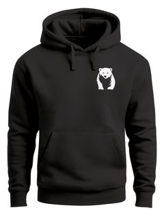 Hoodie Herren Print Aufdruck Motiv Brustprint Logo Bär Natur Outdoor Männer Fashion Streetstyle Neverless®