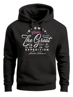 Hoodie Herren  Norwegen The Great Expedition Outdoor Adventure Print Kapuzen-Pullover Männer Fashion Streetstyle Neverless®