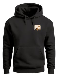Hoodie Herren Outdoor Adventure Kapuzenpulli Brustlogo Natur Berge Wandern Fashion Neverless®