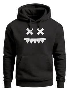 Hoodie Herren Print Smile Smiling Face Techwear Kapuzen-Pullover Männer Fashion Streetstyle Neverless®