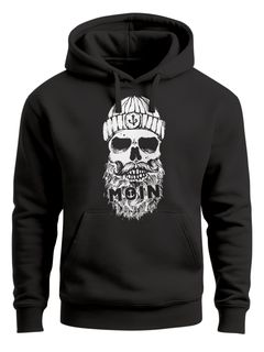 Hoodie Herren Moin Totenkopf Anker Skull Kapuzen-Pullover Männer Neverless®