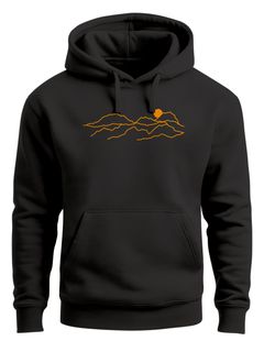 Hoodie Herren Print Aufdruck Outdoor Motiv Line Art Wandern Bergsteigen Berg Fashion Neverless®