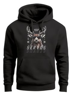 Hoodie Herren Servus Hirsch Tracht Modern Techno Style Fashion Print Kapuzen-Pullover Neverless®