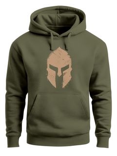 Hoodie Herren Print Sparta-Helm Aufdruck Gladiator Krieger Warrior Spartaner Fashion Streetstyle Neverless®