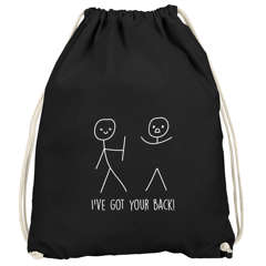 Turnbeutel I`ve Got Your Back Strichmännchen Spruch Moonworks®