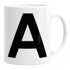 Kaffee-Tasse Buchstaben Buchstabe Arial Bold glänzend Kaffeetasse Teetasse Keramiktasse MoonWorks®