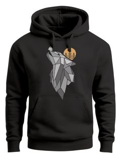 Hoodie Herren Wolf Print Wald Wildnis Outdoor Natur Tiermotiv Fashion Streetstyle Neverless®