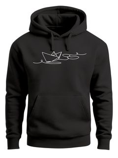 Hoodie Herren Boot Polygon Papier-Schiff Origami Aufdruck Print Kapuzen-Pullover Männer Fashion Streetstyle Neverless®