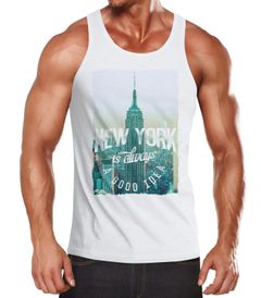 Herren Tank Top New York Skyline Foto Print Slim Fit Neverless®