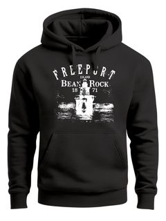 Hoodie Herren Retro Print Leuchturm Motiv Schriftzug Freeport Island Kapuzen-Pullover Männer Neverless®