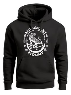 Hoodie Herren Tiger Aufdruck Japan Schriftzeichen Nagasaki Mount Schriftzug Kapuzen-Pullover Männer Neverless®