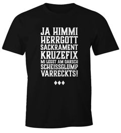Herren T-Shirt Oktoberfest Himmi Herrgott Sakrament Fun-Shirt Moonworks®