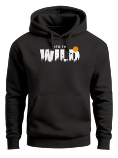 Hoodie Herren Brustprint Bedruckt Into The Wild Schriftzug Outdoor Fashion Kapuzen-Pullover Männer Neverless®